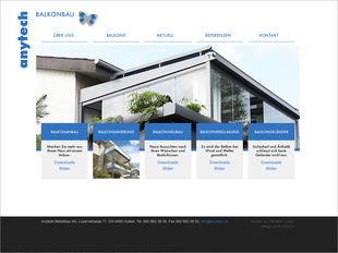Screendesign für Anytech Balkonbau