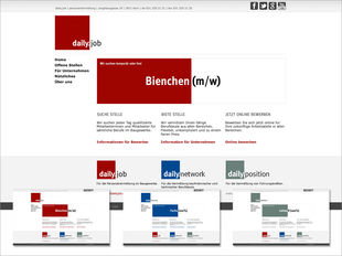 Screen-Design für Dailyjob, Dalynetwork und Dailyposition